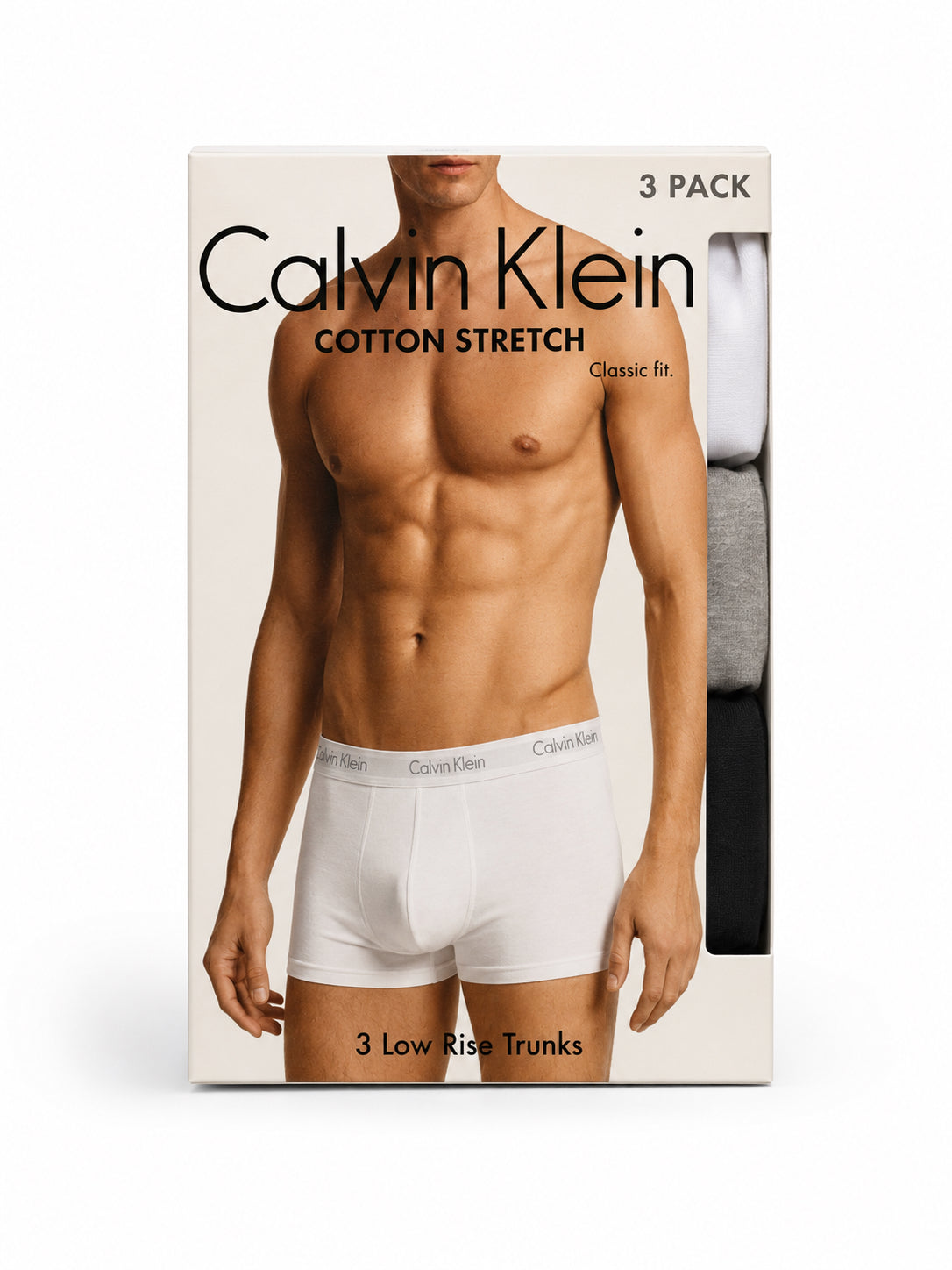 Calvin klein CK Men’s Low Rise Boxer Trunks 3 Pack White Black & Grey