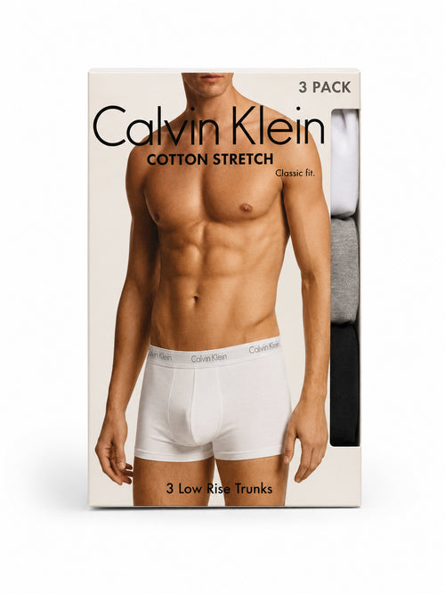 Calvin klein CK Men’s Low Rise Boxer Trunks 3 Pack White Black & Grey