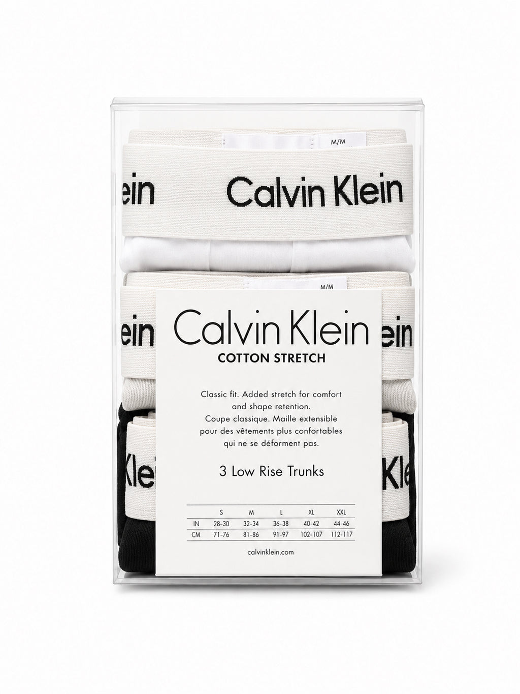 Calvin klein CK Men’s Low Rise Boxer Trunks 3 Pack White Black & Grey