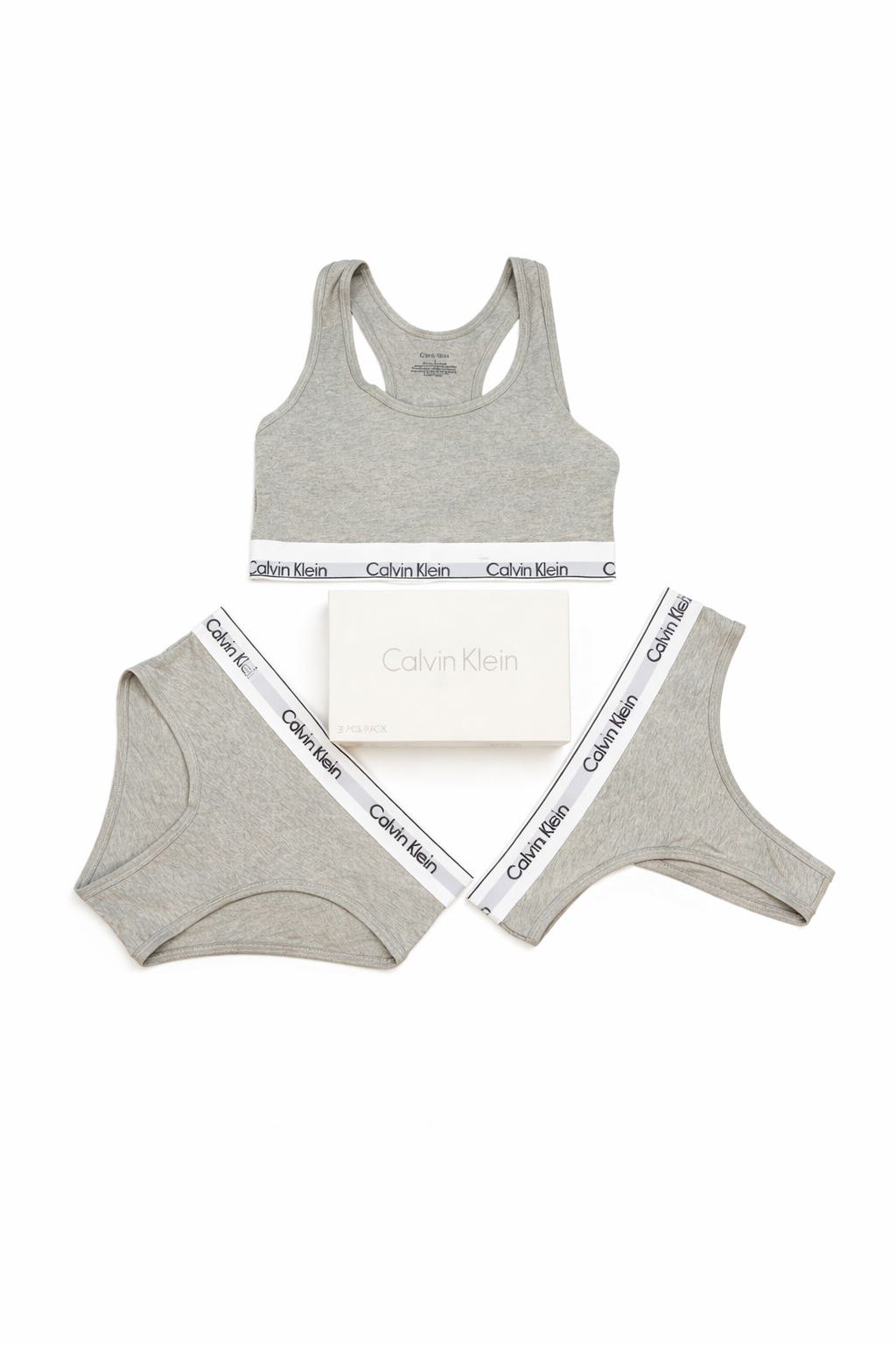 Calvin Klein Women's Modern 3 Piece Underwear Set - Bralette, Thong & Briefs