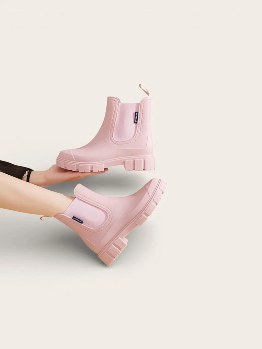 Women’s Chelsea Rain Boots Waterproof Thick Sole Elastic Strap All Season