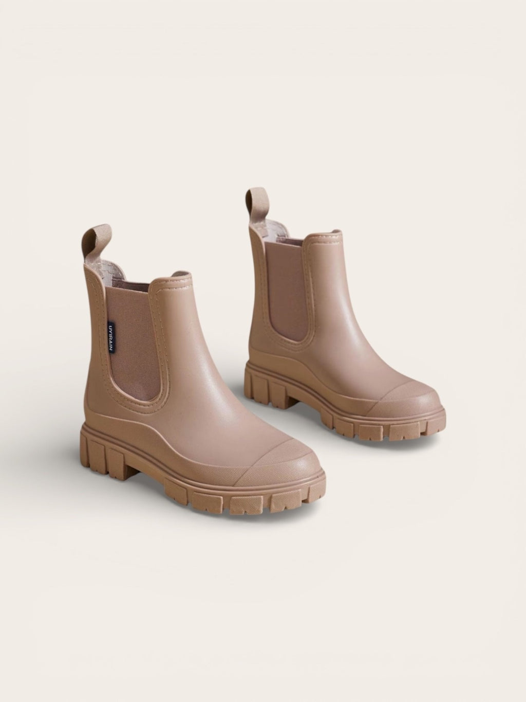 Women’s Chelsea Rain Boots Waterproof Thick Sole Elastic Strap All Season