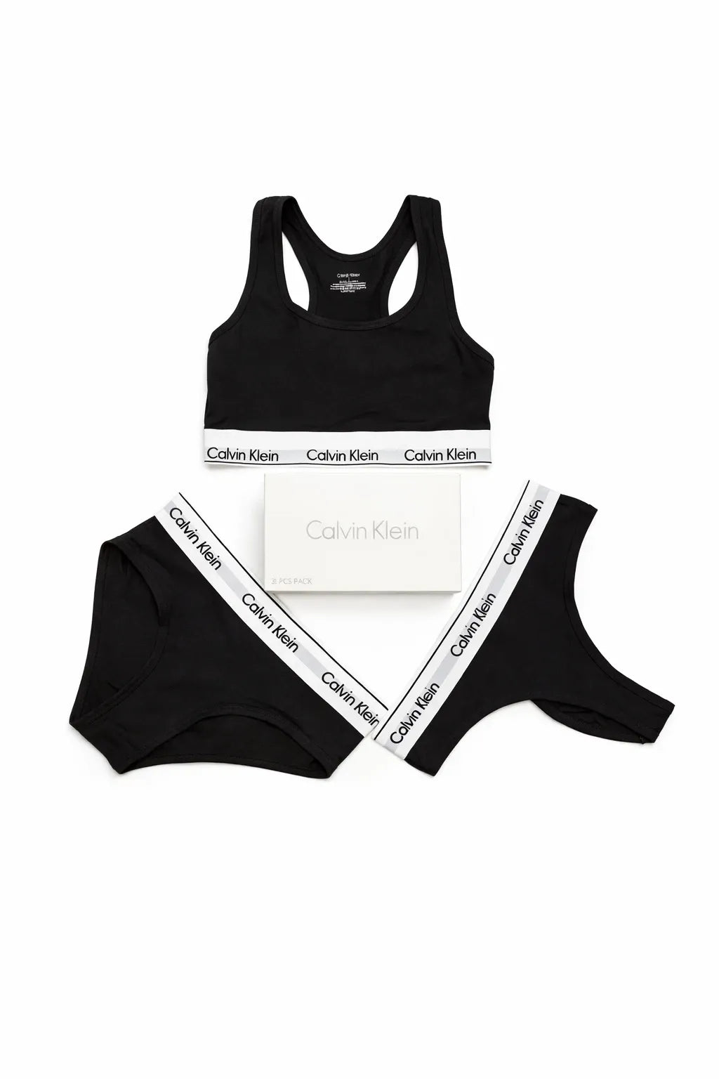 Calvin Klein Women's Modern 3 Piece Underwear Set - Bralette, Thong & Briefs