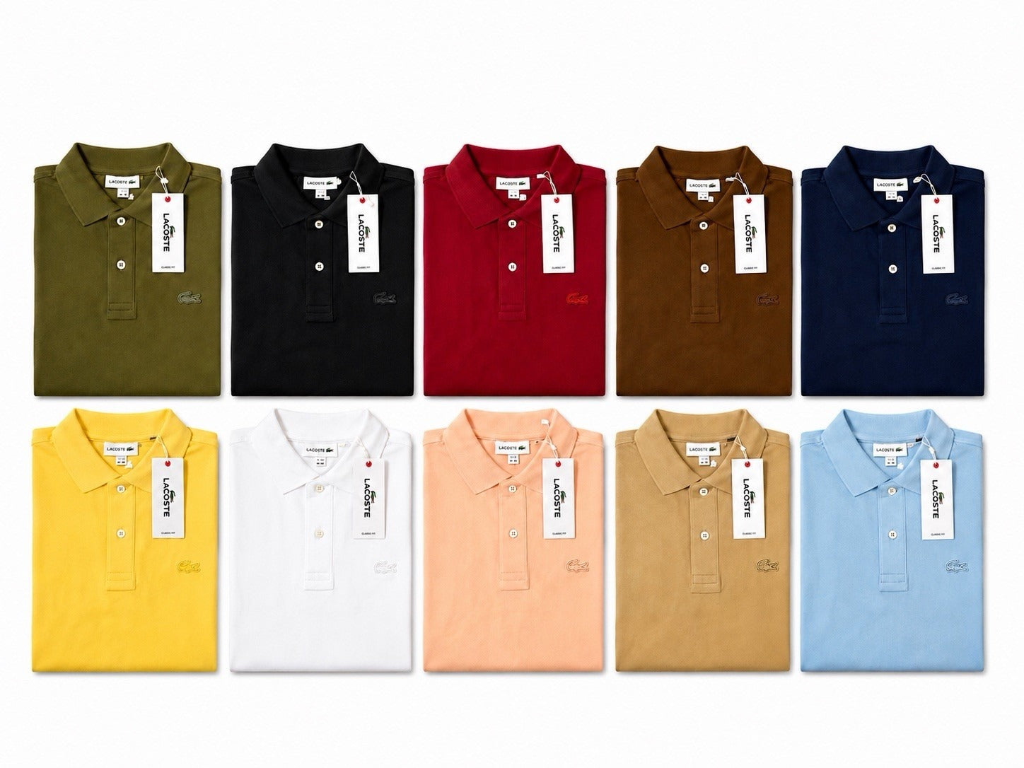 Lacoste Mens Tonal Crocodile Polo Shirt Short Sleeve Cotton Classic Fit S-XXL