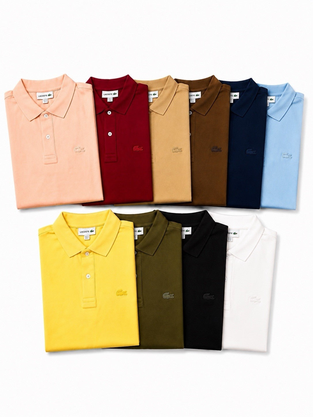 Lacoste Mens Tonal Crocodile Polo Shirt Short Sleeve Cotton Classic Fit S-XXL