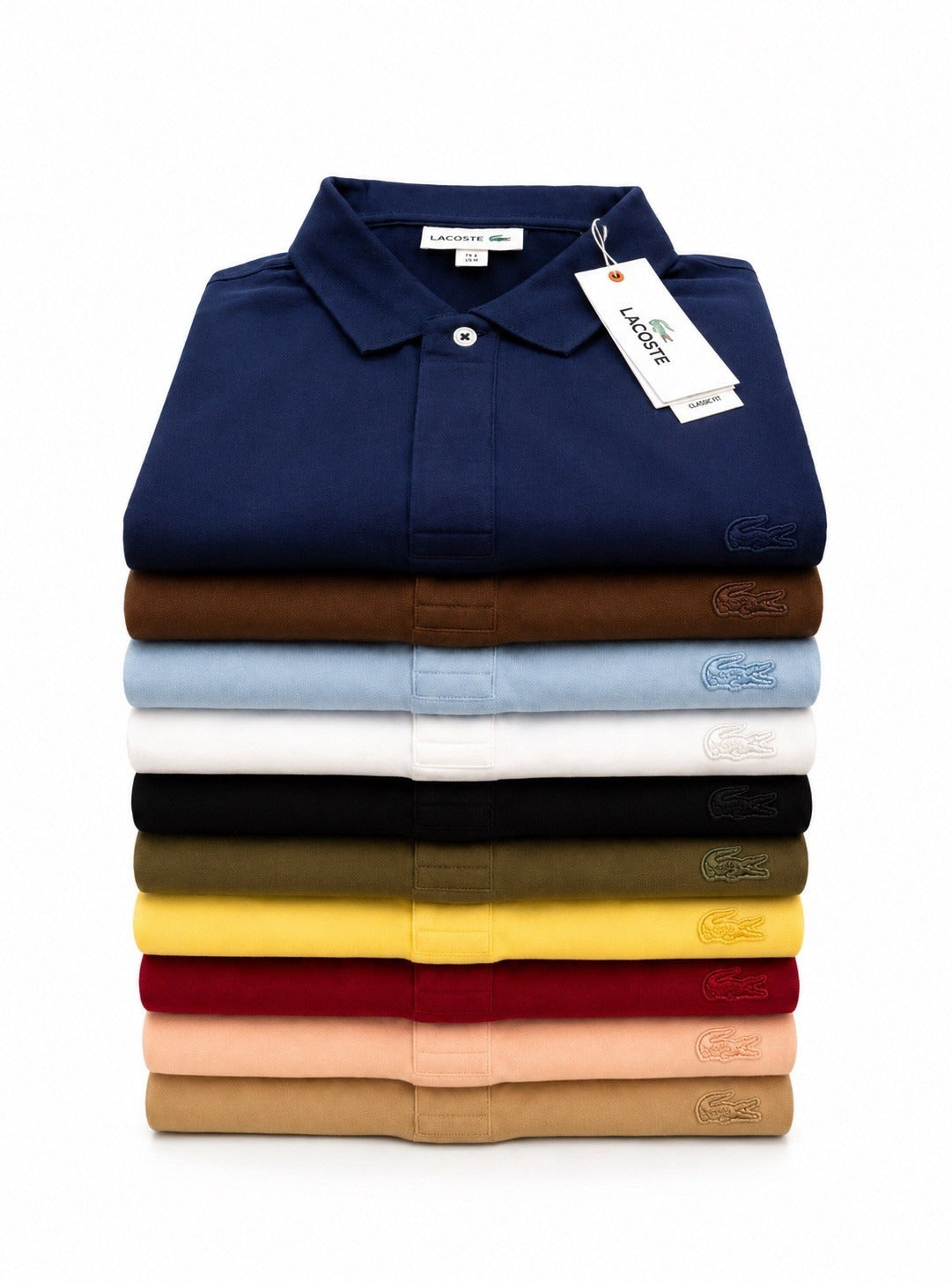 Lacoste Mens Tonal Crocodile Polo Shirt Short Sleeve Cotton Classic Fit S-XXL