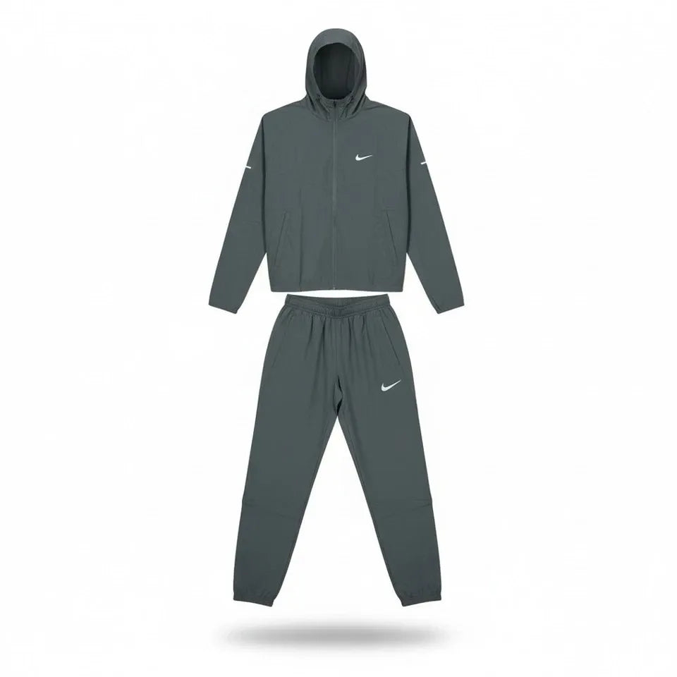 Nike Dri-Fit Grey Full Tracksuit Men’s Running Suit Gym Training Athletic