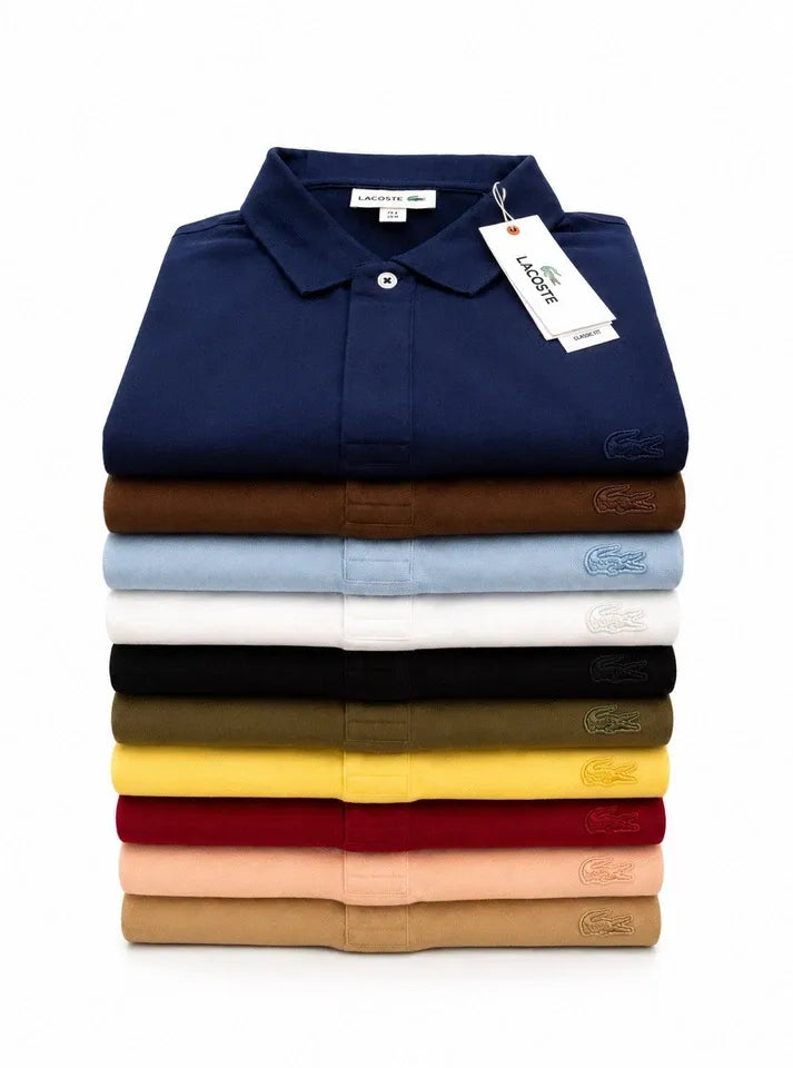 Lacoste Mens Tonal Crocodile Polo Shirt Short Sleeve Cotton Classic Fit S-XXL