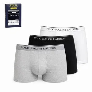 Polo Ralph Lauren Mens Boxer Shorts 3 Pack Stretch Cotton Black White Grey
