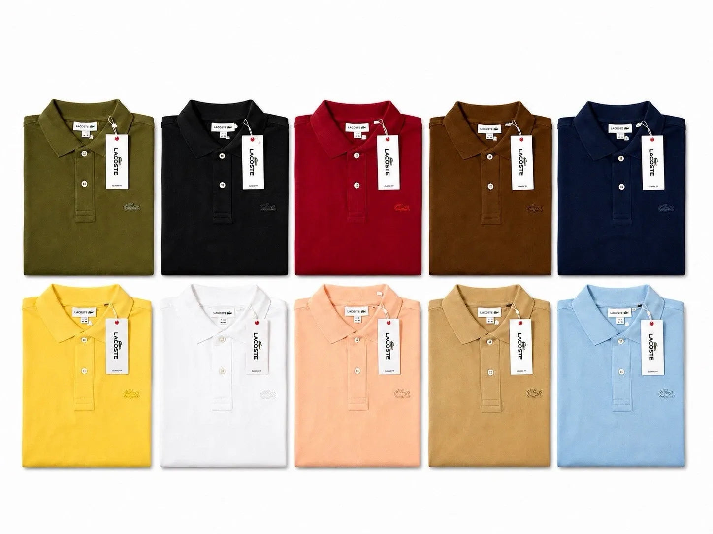 Lacoste Mens Tonal Crocodile Polo Shirt Short Sleeve Cotton Classic Fit S-XXL